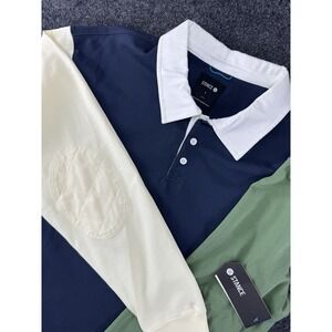 NWT Stance Long Sleeve Rugby Polo Colorblock Elbow Patch Mens L